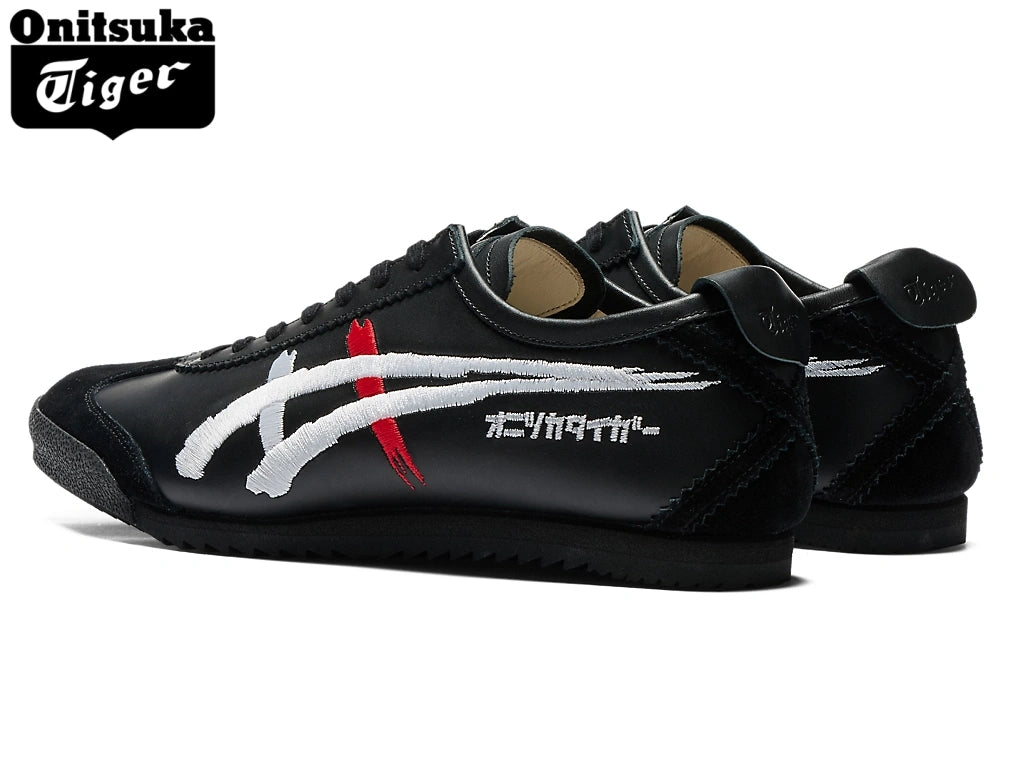 Onitsuka Tiger Mexico 66 Black, White & Red Embroidery Unisex Sneakers