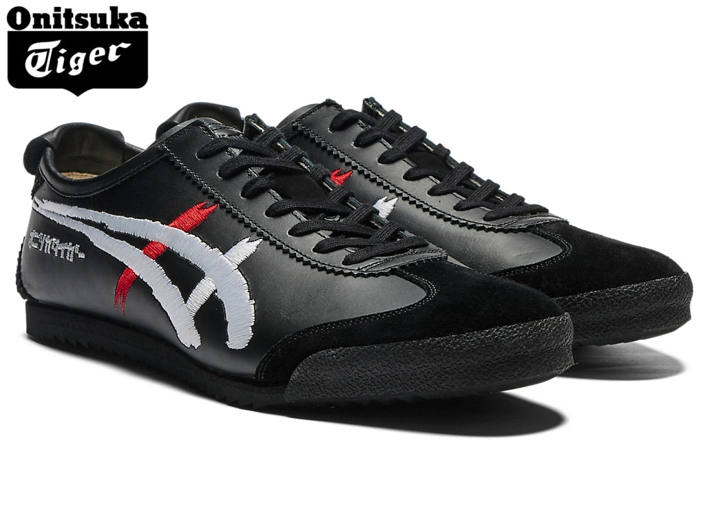 Onitsuka Tiger Mexico 66 Black, White & Red Embroidery Unisex Sneakers