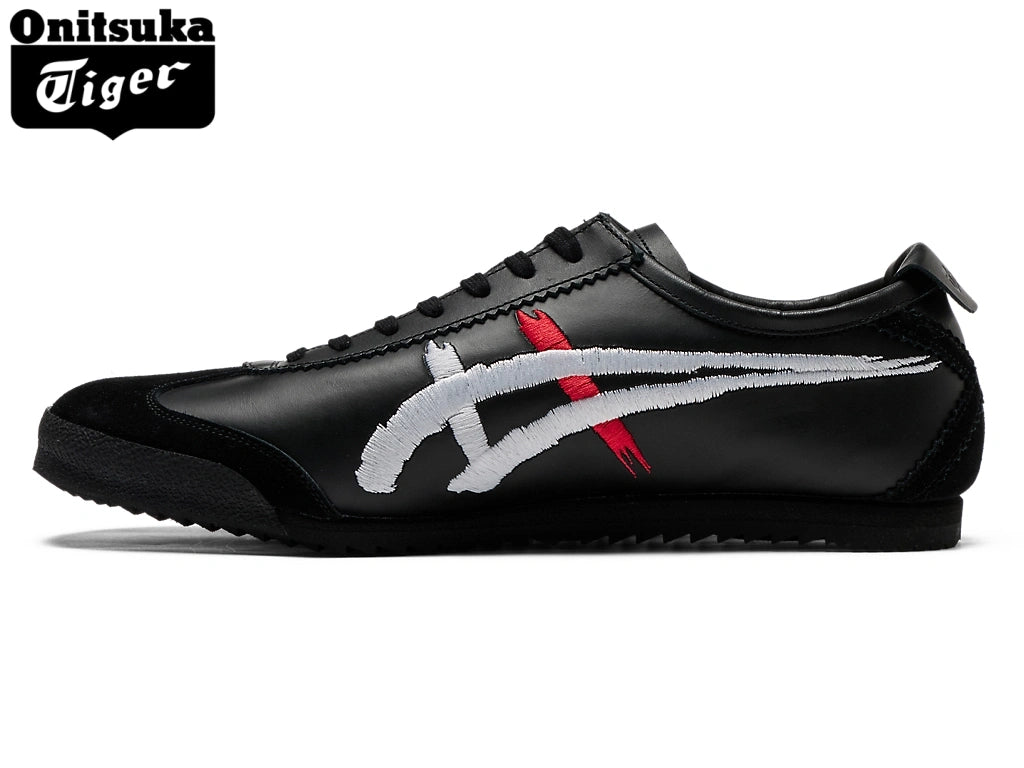 Onitsuka Tiger Mexico 66 Black, White & Red Embroidery Unisex Sneakers