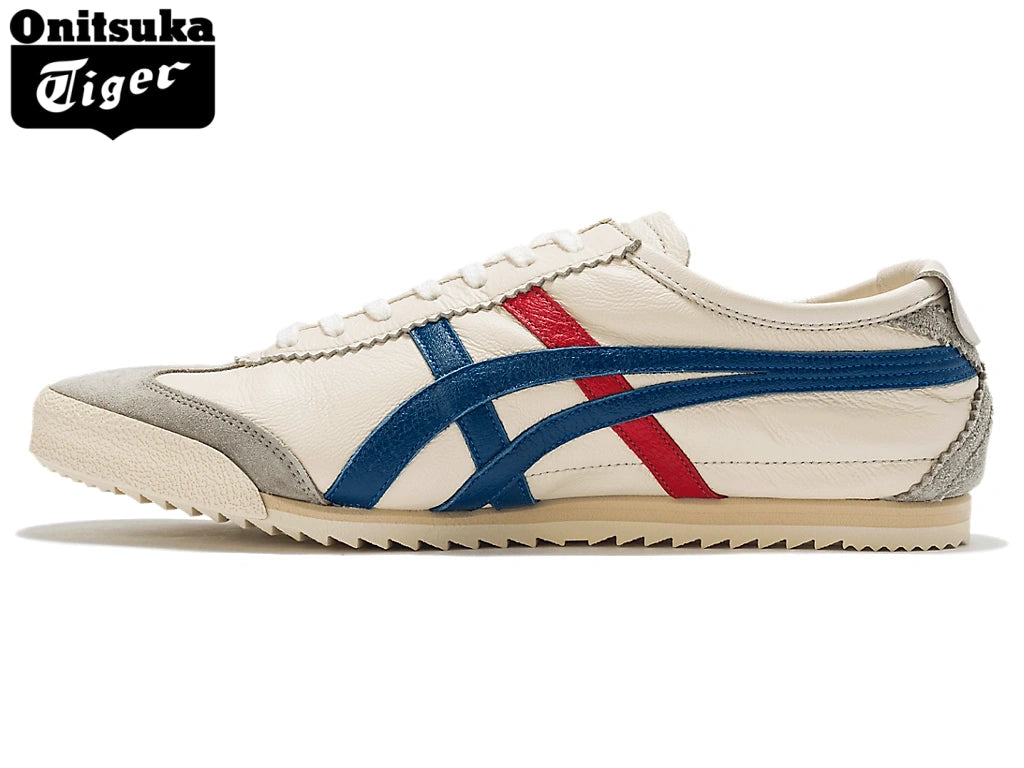 Onitsuka Tiger Mexico 66 Off-White, Blue & Red Leather Unisex Sneakers