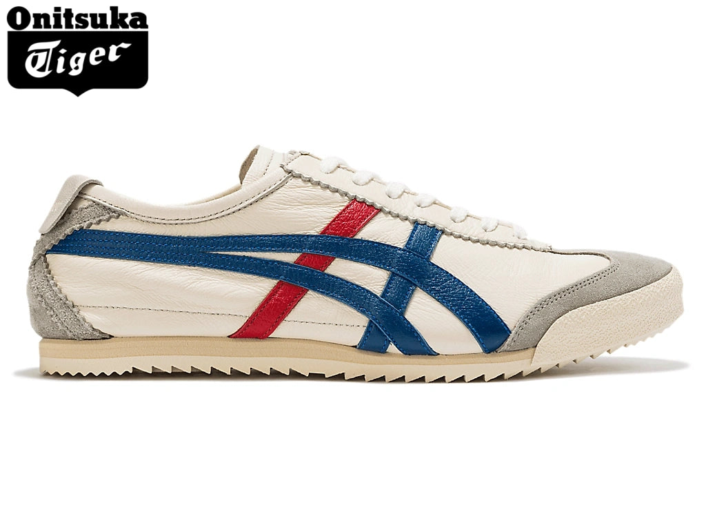 Onitsuka Tiger Mexico 66 Off-White, Blue & Red Leather Unisex Sneakers