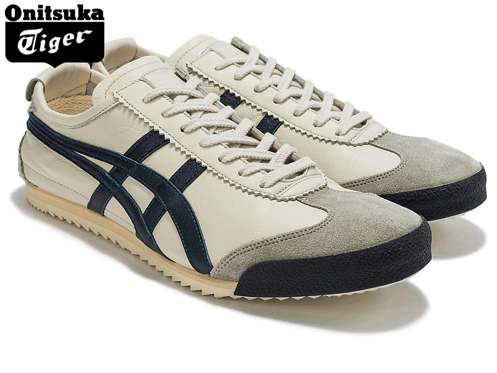 Onitsuka Tiger Mexico 66 Off-White & Navy Leather Unisex Sneakers