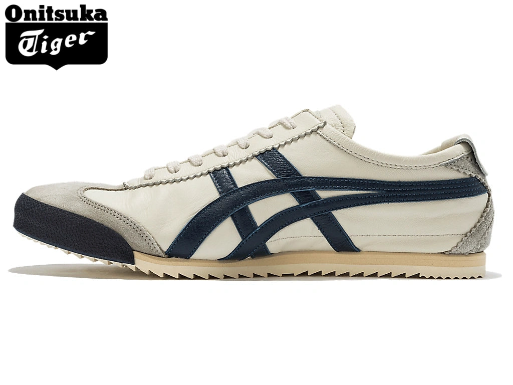 Onitsuka Tiger Mexico 66 Off-White & Navy Leather Unisex Sneakers
