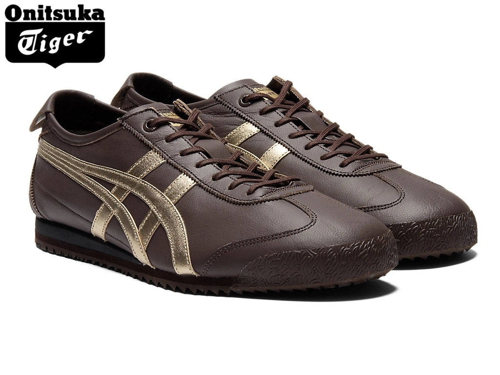 Onitsuka Tiger Mexico 66 Dark Brown & Gold Unisex Sneakers