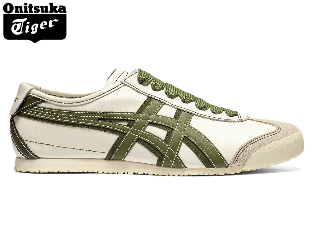 Onitsuka Tiger Mexico 66 Off-White & Olive Green Leather Unisex Sneakers
