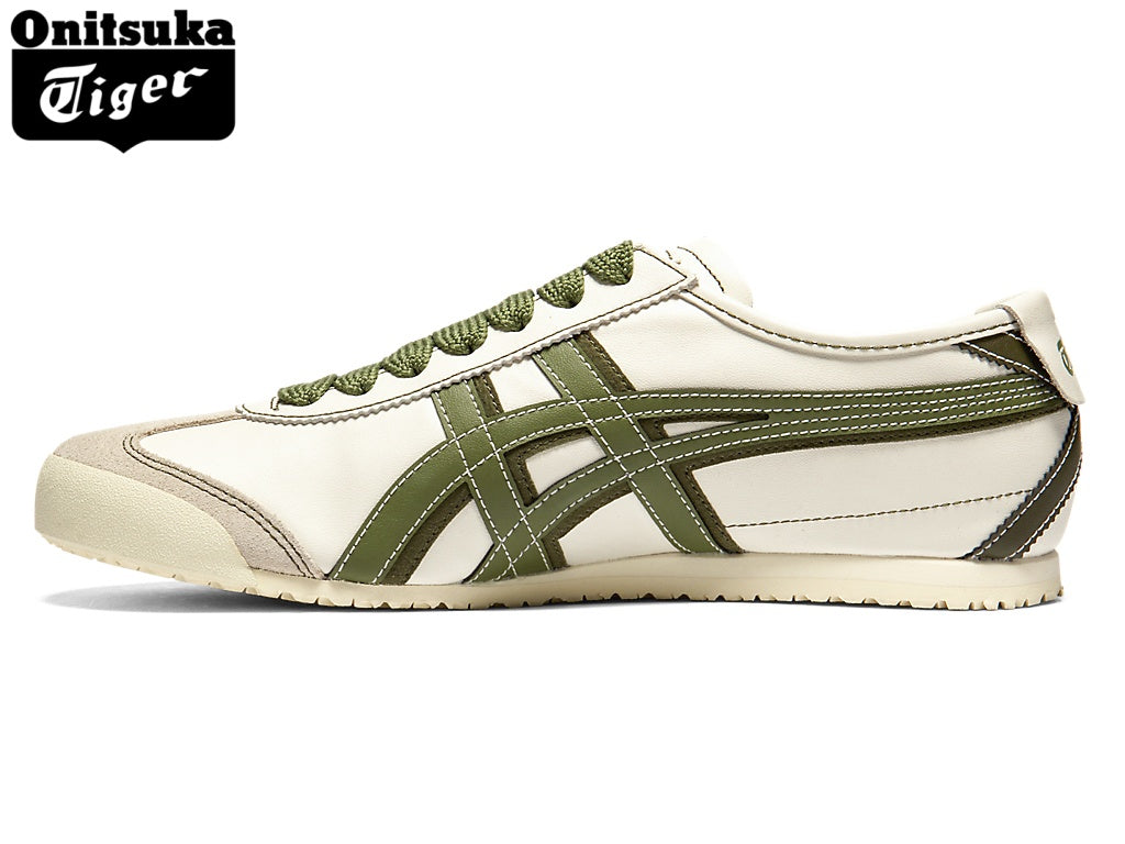 Onitsuka Tiger Mexico 66 Off-White & Olive Green Leather Unisex Sneakers