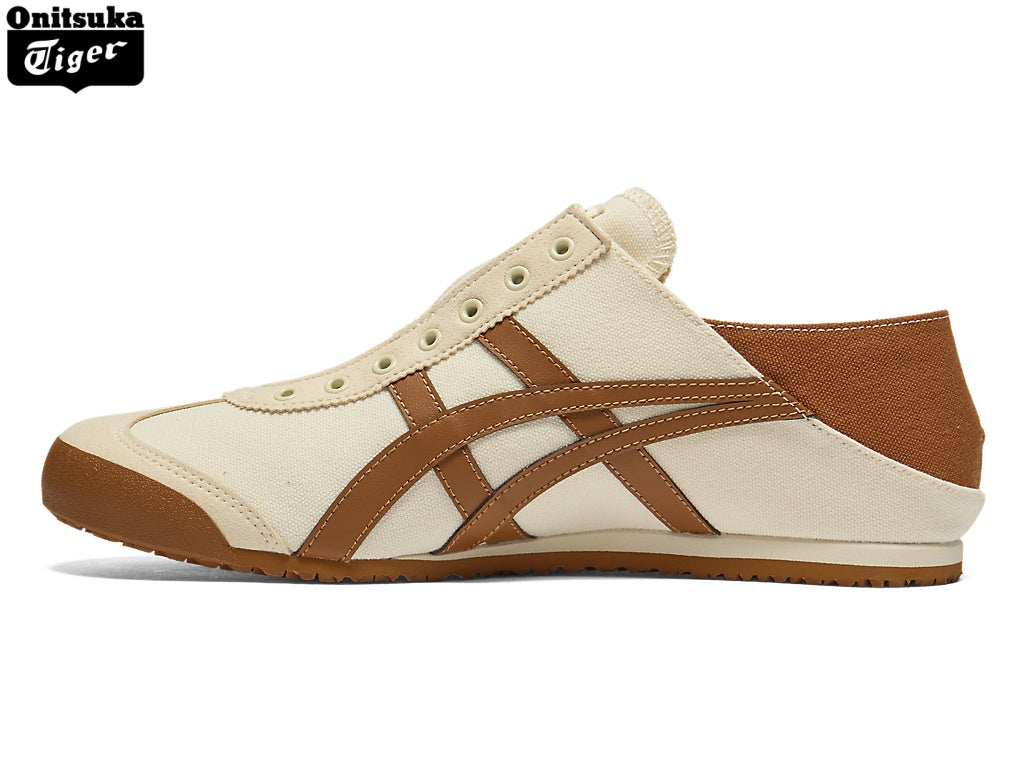 Onitsuka Tiger Mexico 66 Beige & Brown Canvas Slip-On Unisex Sneakers
