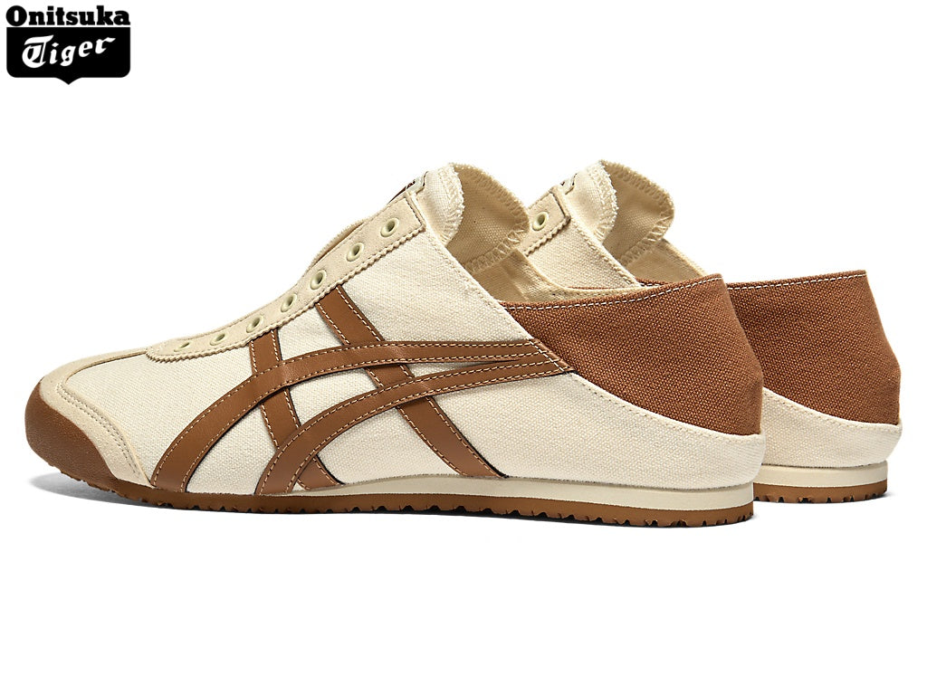 Onitsuka Tiger Mexico 66 Beige & Brown Canvas Slip-On Unisex Sneakers