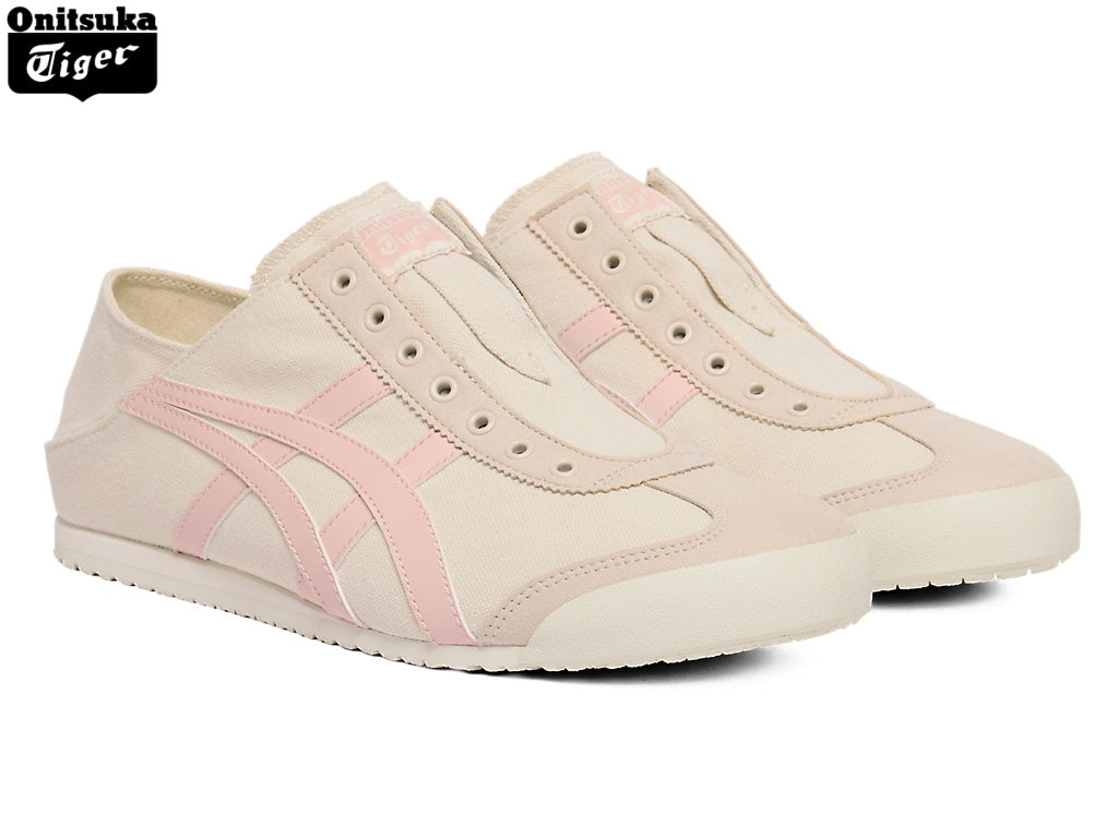 Onitsuka Tiger Mexico 66 Beige & Pink Canvas Slip-On Unisex Sneakers