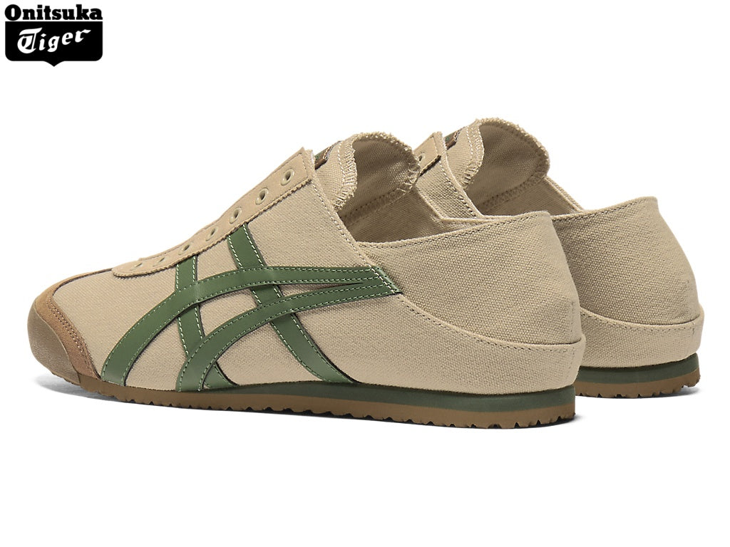 Onitsuka Tiger Mexico 66 Beige & Green Canvas Slip-On Unisex Sneakers