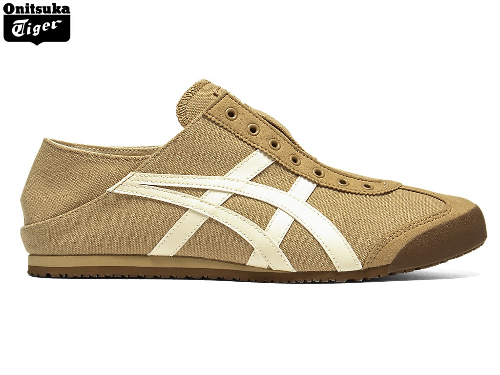 Onitsuka Tiger Mexico 66 Khaki & White Canvas Slip-On Unisex Sneakers