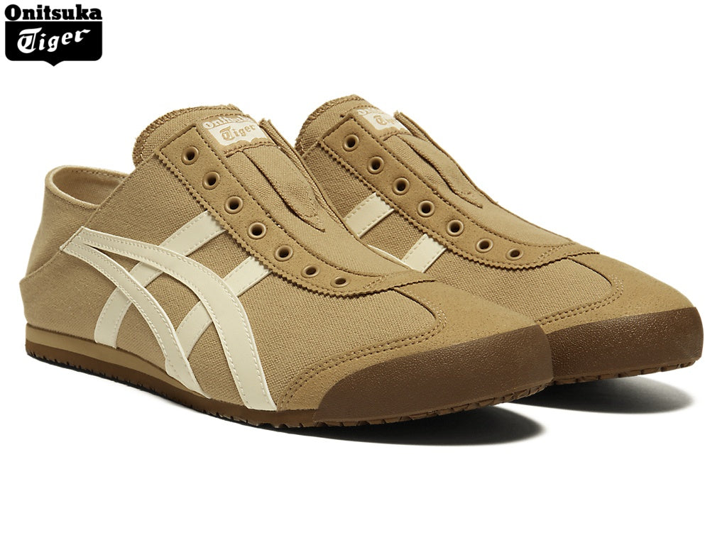 Onitsuka Tiger Mexico 66 Khaki & White Canvas Slip-On Unisex Sneakers