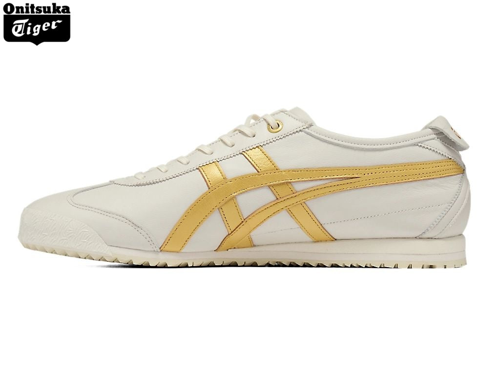 Onitsuka Tiger Mexico 66 Off-White & Gold Leather Unisex Sneakers