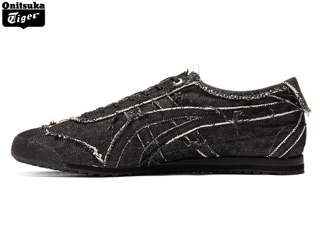 Onitsuka Tiger Mexico 66 Black Frayed Denim Unisex Sneakers