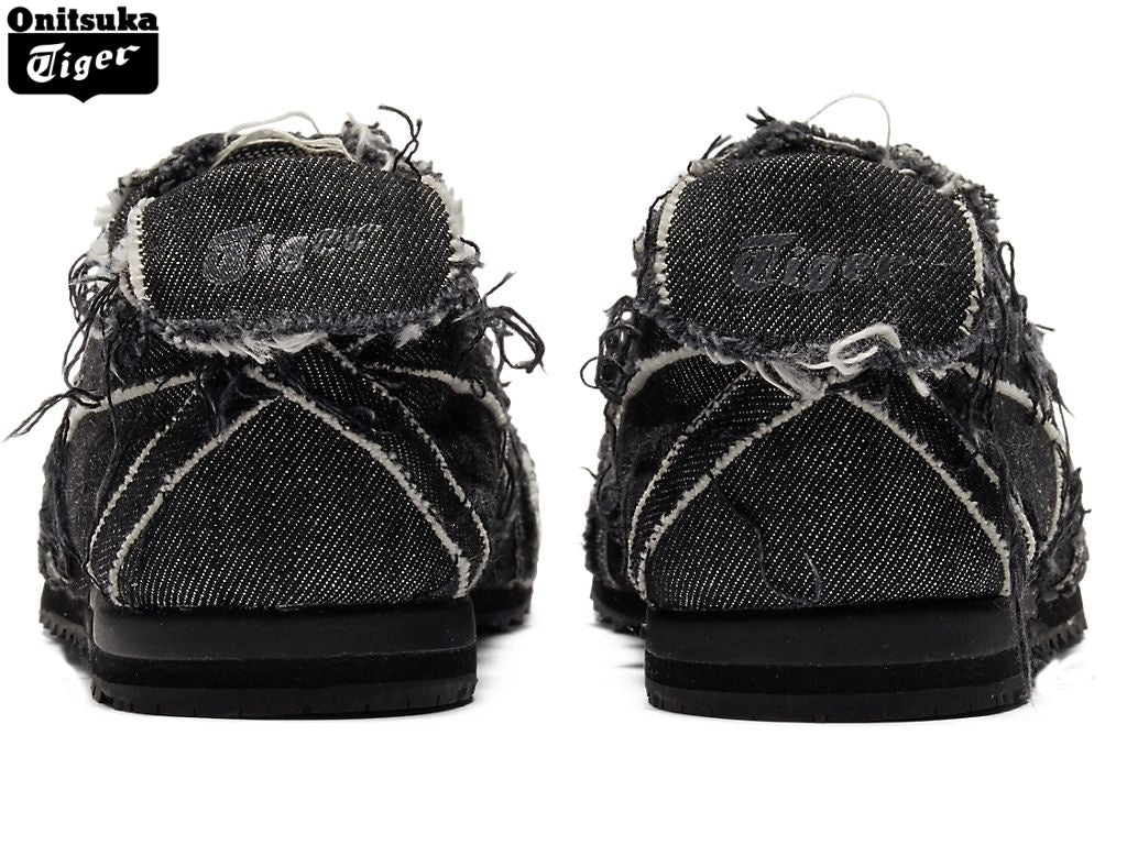 Onitsuka Tiger Mexico 66 Black Frayed Denim Unisex Sneakers