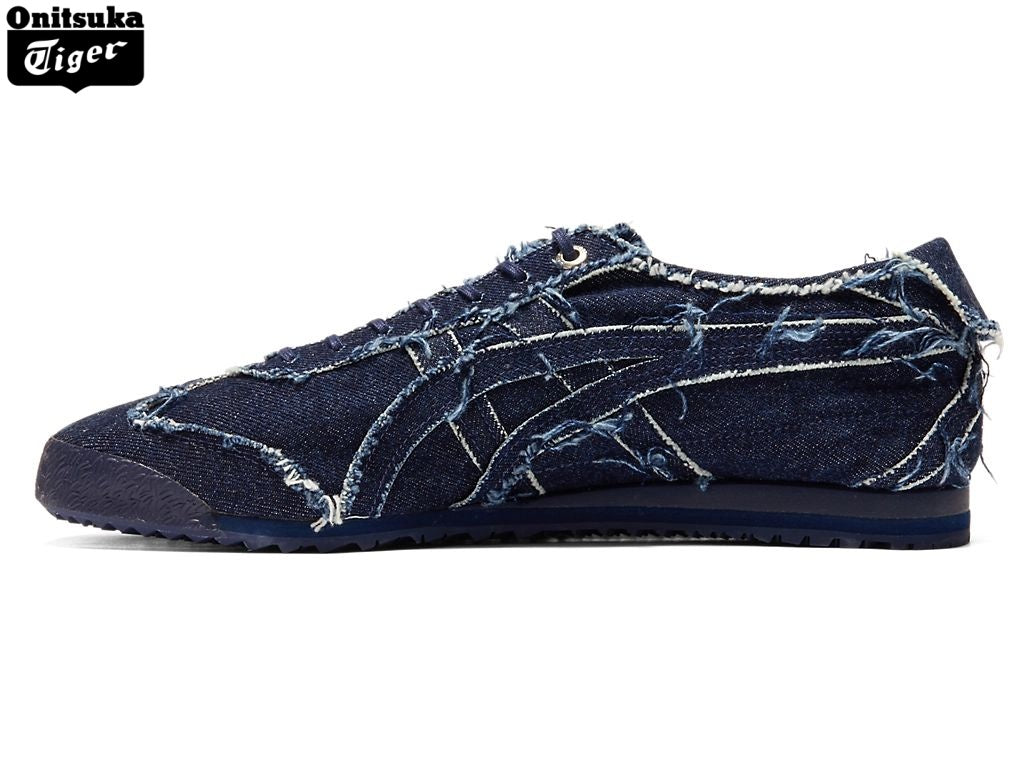 Onitsuka Tiger Mexico 66 Dark Blue Frayed Denim Unisex Sneakers
