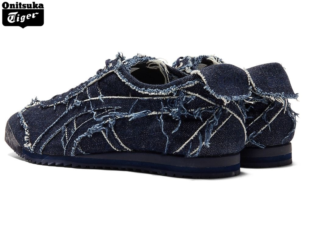 Onitsuka Tiger Mexico 66 Dark Blue Frayed Denim Unisex Sneakers