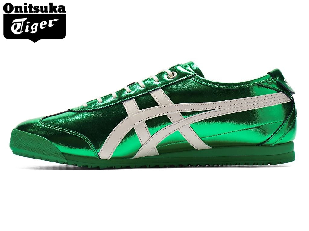 Onitsuka Tiger Mexico 66 Metallic Green & White Strap Leather Unisex Sneakers