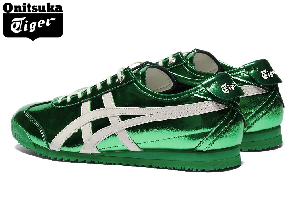 Onitsuka Tiger Mexico 66 Metallic Green & White Strap Leather Unisex Sneakers