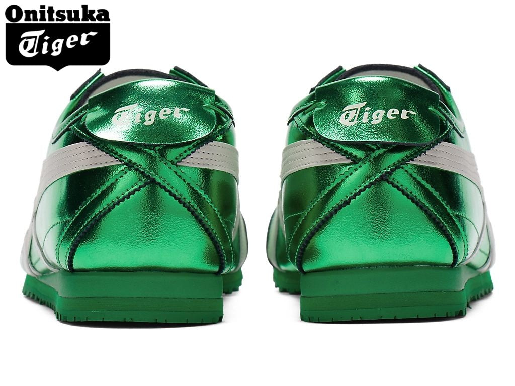 Onitsuka Tiger Mexico 66 Metallic Green & White Strap Leather Unisex Sneakers