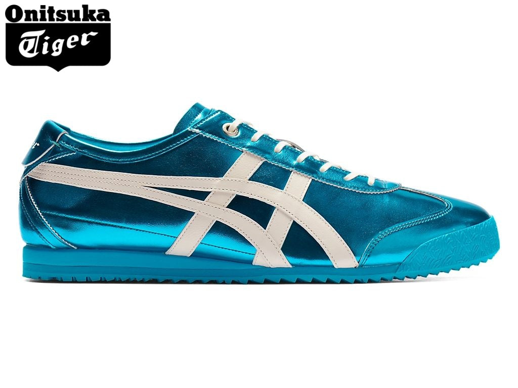 Onitsuka Tiger Mexico 66 Metallic Blue & White Strap Leather Unisex Sneakers