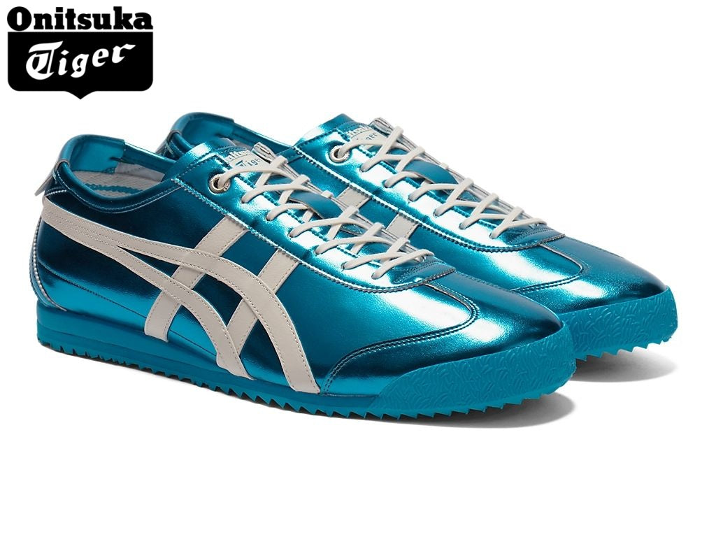Onitsuka Tiger Mexico 66 Metallic Blue & White Strap Leather Unisex Sneakers