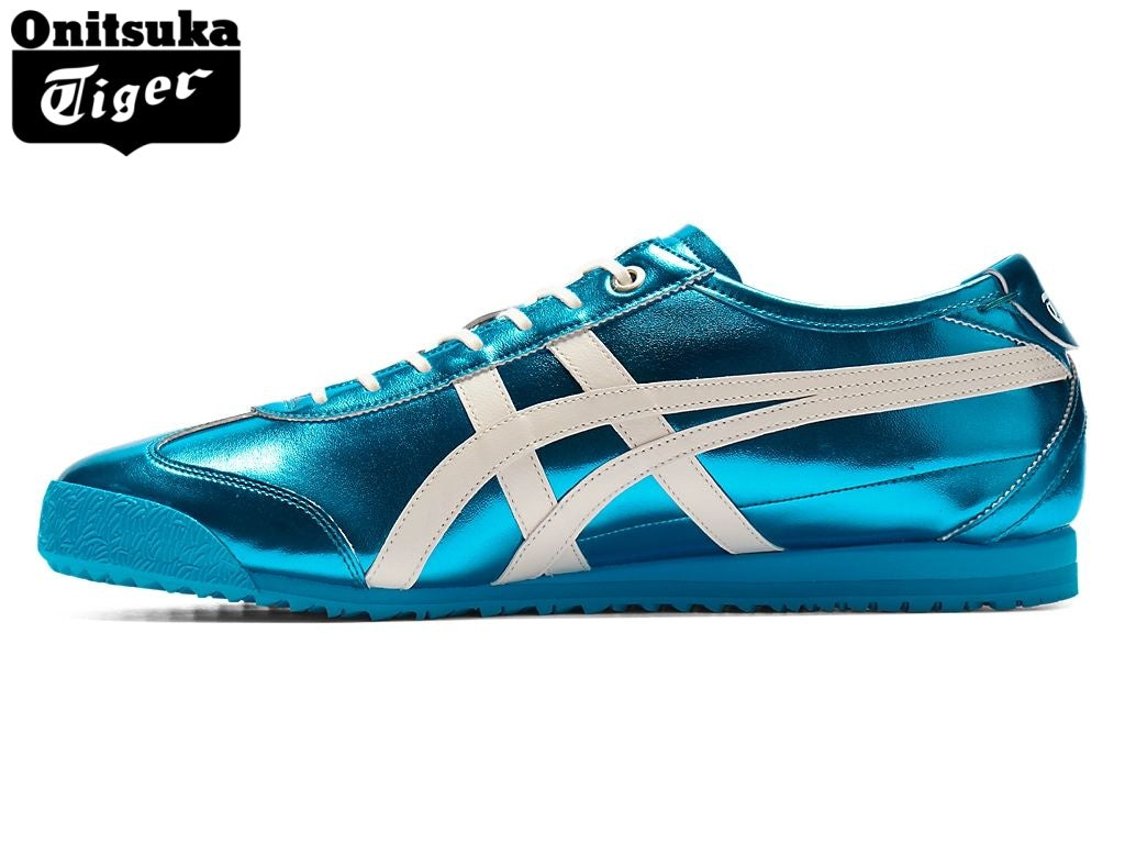 Onitsuka Tiger Mexico 66 Metallic Blue & White Strap Leather Unisex Sneakers