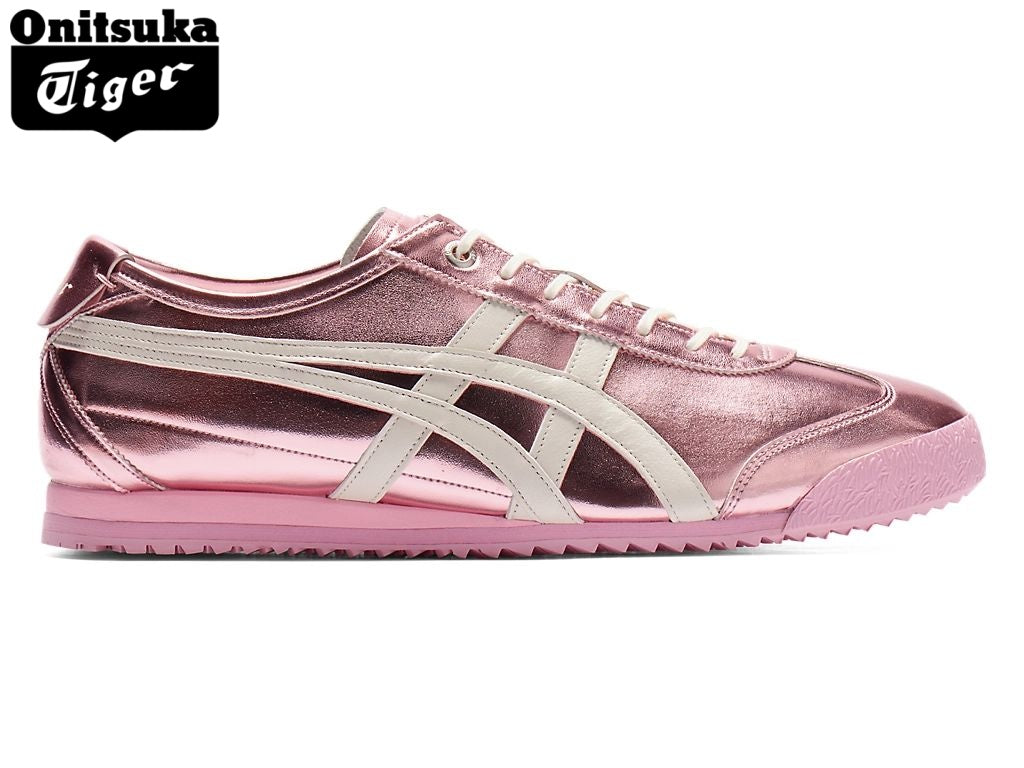 Onitsuka Tiger Mexico 66 Metallic Pink & White Strap Leather Unisex Sneakers