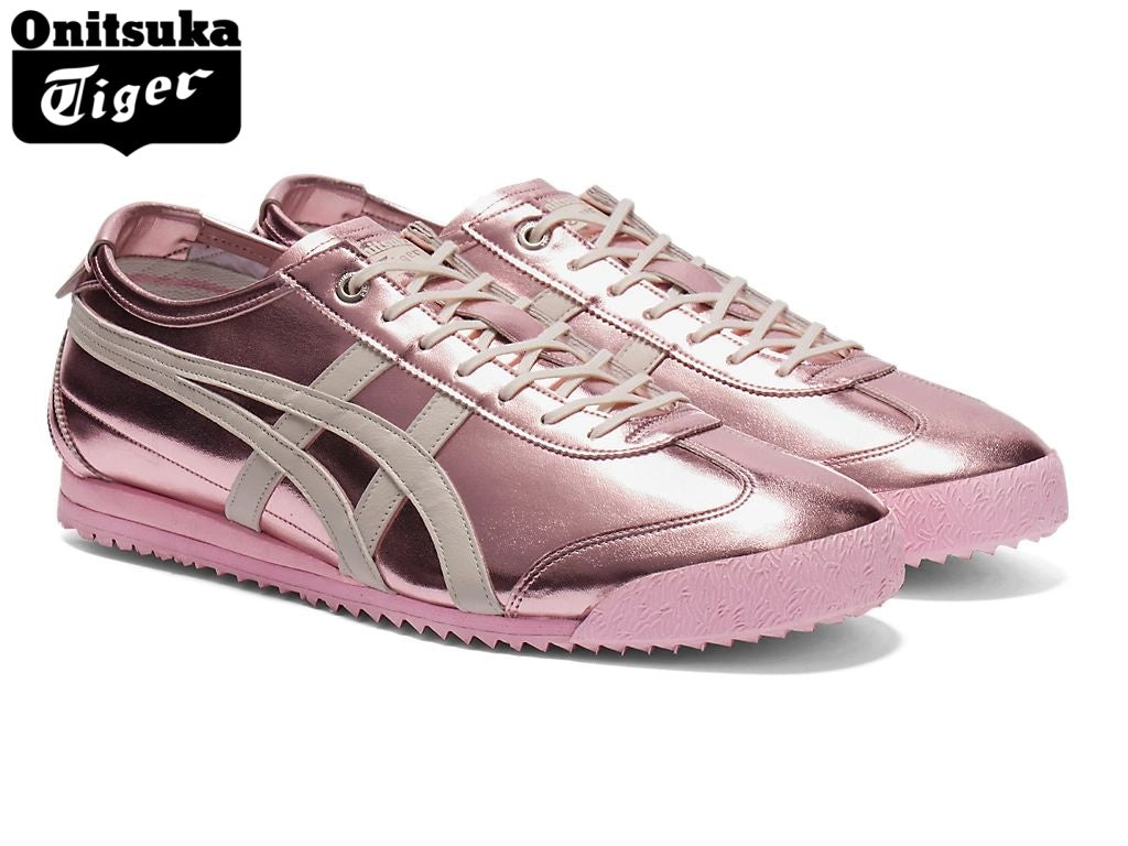 Onitsuka Tiger Mexico 66 Metallic Pink & White Strap Leather Unisex Sneakers