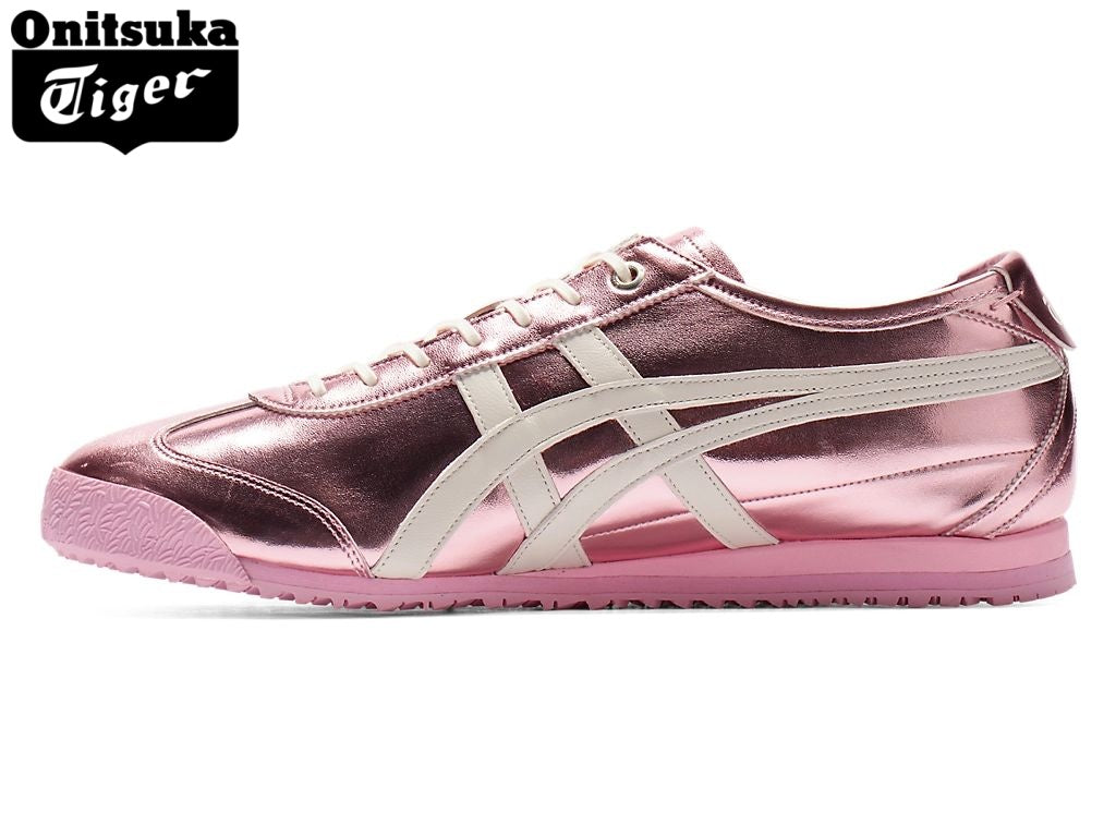 Onitsuka Tiger Mexico 66 Metallic Pink & White Strap Leather Unisex Sneakers