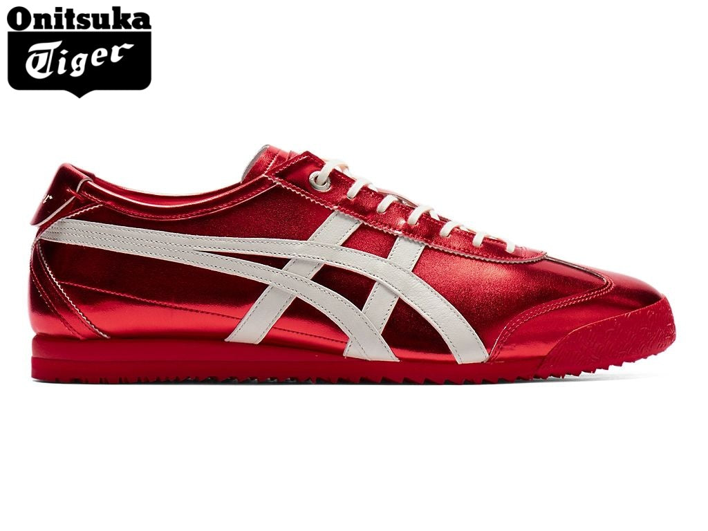 Onitsuka Tiger Mexico 66 Metallic Red & White Strap Leather Unisex Sneakers