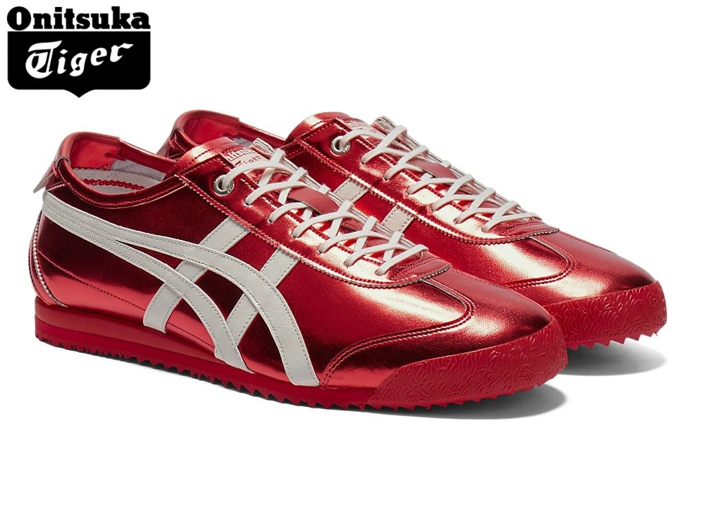 Onitsuka Tiger Mexico 66 Metallic Red & White Strap Leather Unisex Sneakers