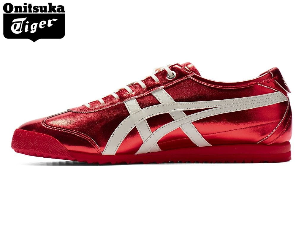 Onitsuka Tiger Mexico 66 Metallic Red & White Strap Leather Unisex Sneakers