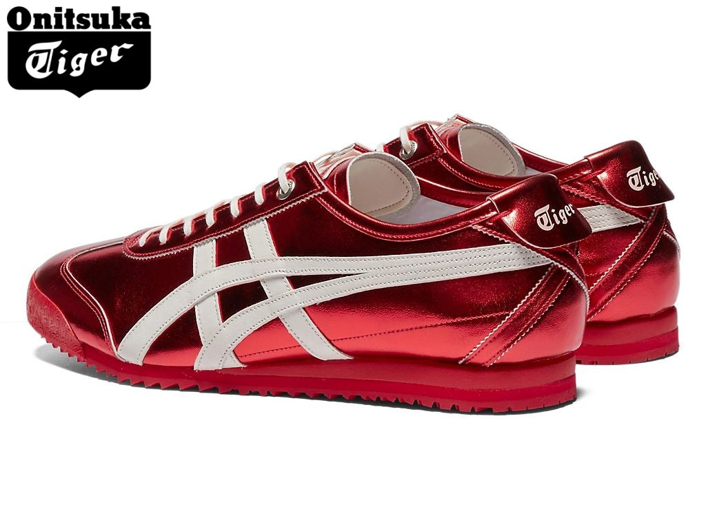 Onitsuka Tiger Mexico 66 Metallic Red & White Strap Leather Unisex Sneakers