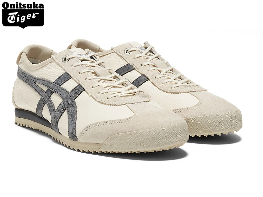 Onitsuka Tiger Mexico 66 Cream & Dark Gray Leather Unisex Sneakers