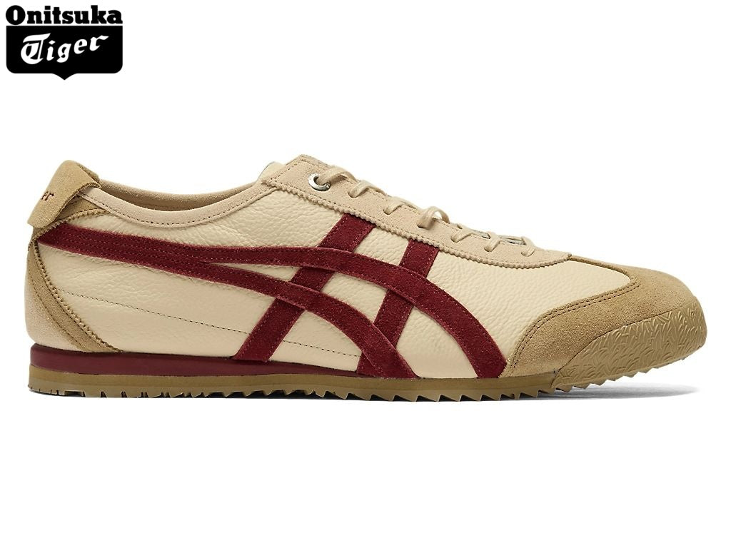 Onitsuka Tiger Mexico 66 Beige & Burgundy Leather Unisex Sneakers