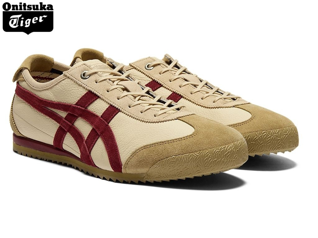 Onitsuka Tiger Mexico 66 Beige & Burgundy Leather Unisex Sneakers