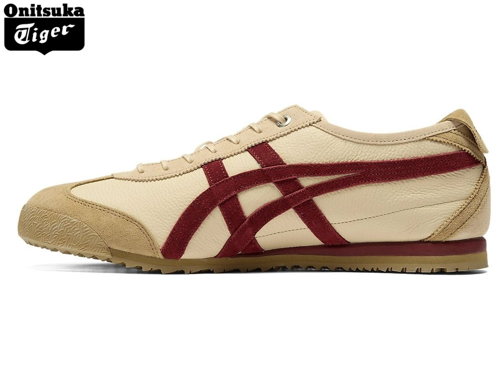 Onitsuka Tiger Mexico 66 Beige & Burgundy Leather Unisex Sneakers