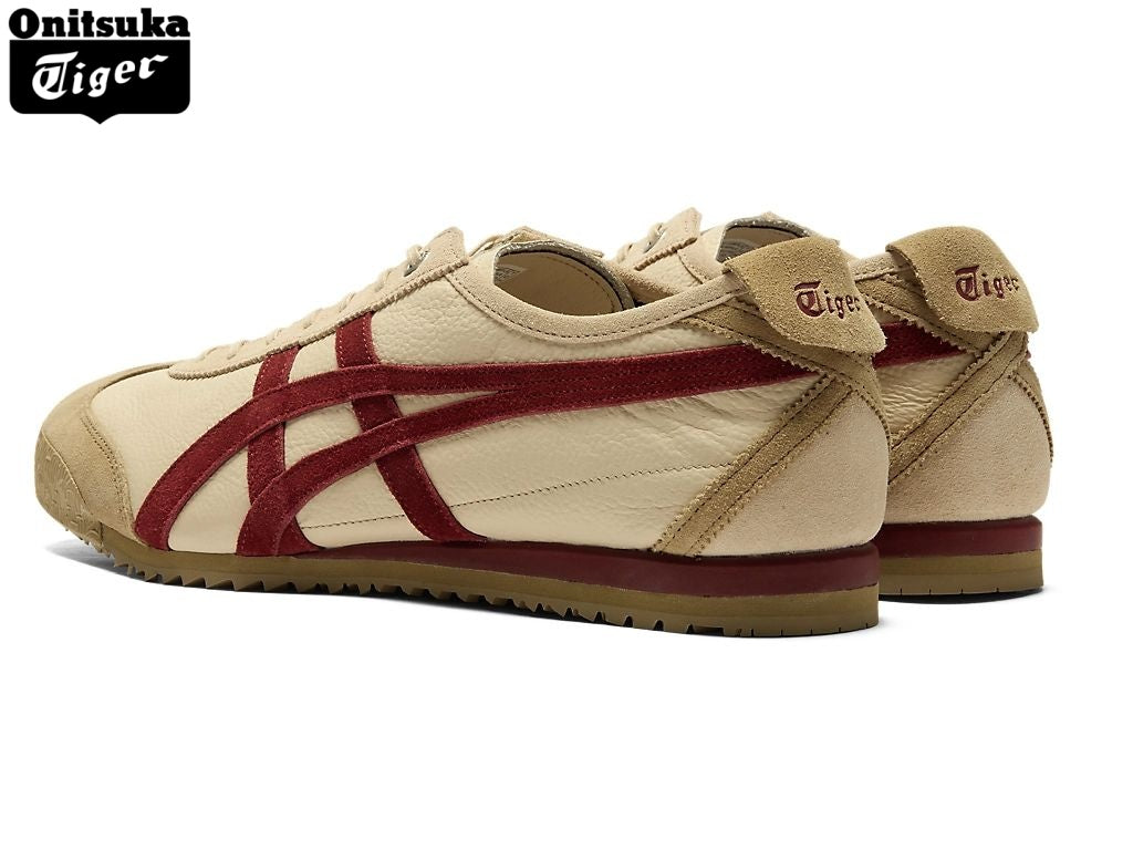 Onitsuka Tiger Mexico 66 Beige & Burgundy Leather Unisex Sneakers
