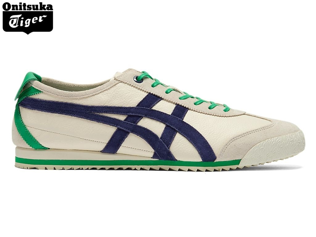 Onitsuka Tiger Mexico 66 Cream, Navy & Green Leather Unisex Sneakers