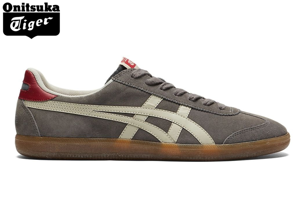 Onitsuka Tiger Tokuten Grey & Red Suede Unisex Sneakers