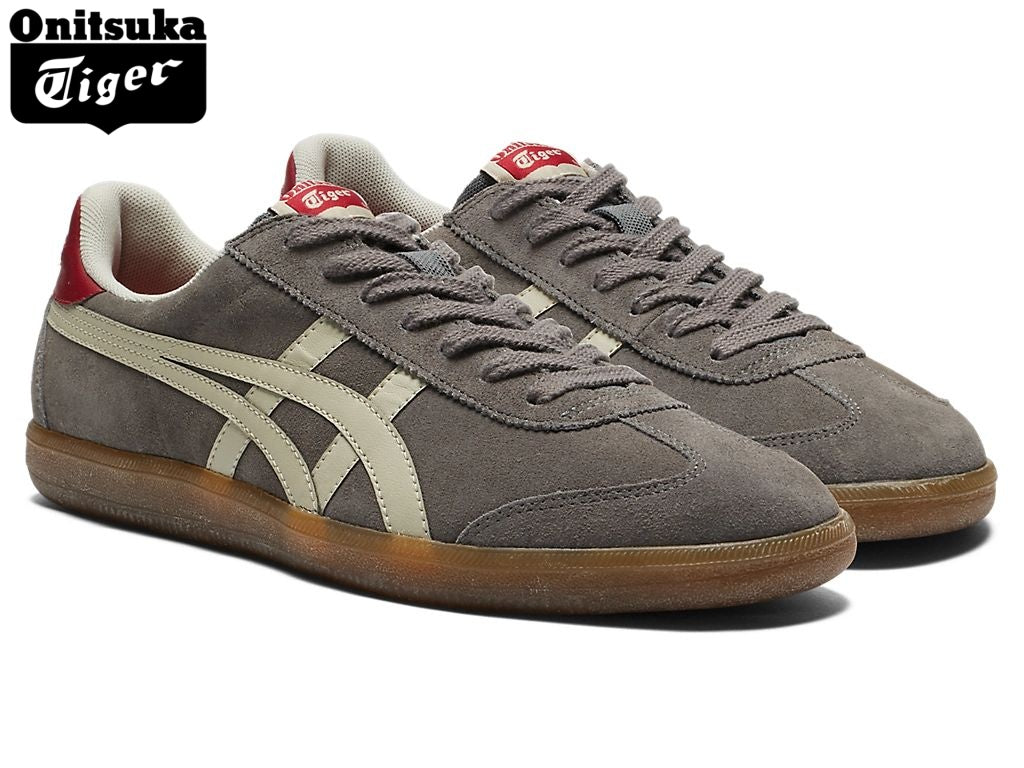 Onitsuka Tiger Tokuten Grey & Red Suede Unisex Sneakers