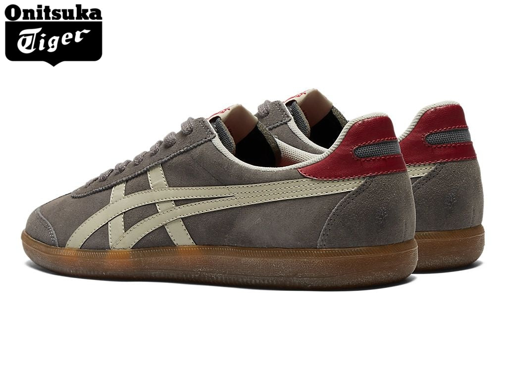 Onitsuka Tiger Tokuten Grey & Red Suede Unisex Sneakers