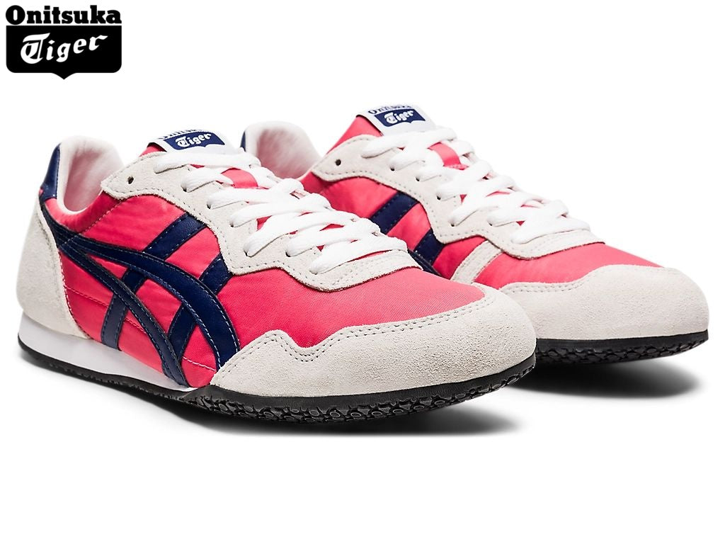 Onitsuka Tiger Serrano Beige, Pink & Navy Teddy Fur Unisex Sneakers