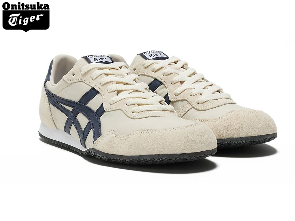 Onitsuka Tiger Serrano Cream & Navy Leather Unisex Sneakers