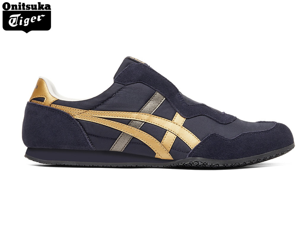 Onitsuka Tiger Serrano Slip-On Navy & Gold Unisex Sneakers