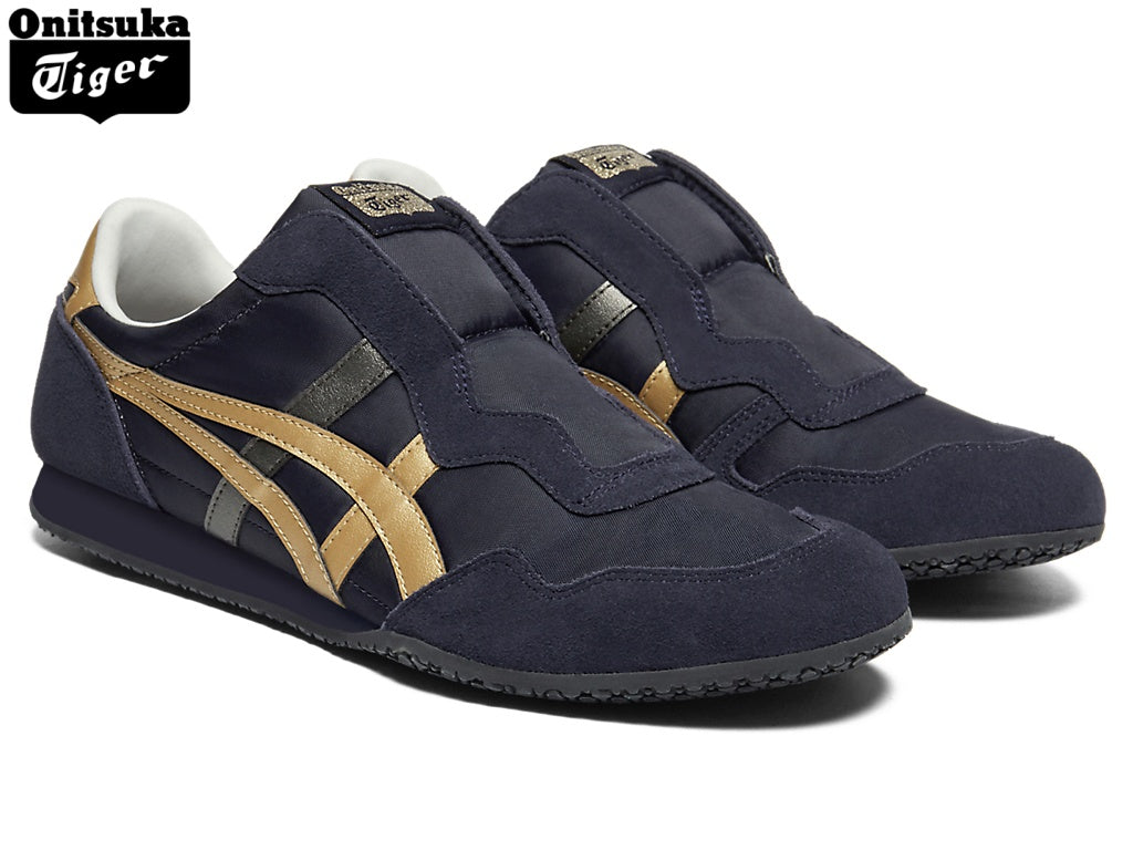 Onitsuka Tiger Serrano Slip-On Navy & Gold Unisex Sneakers