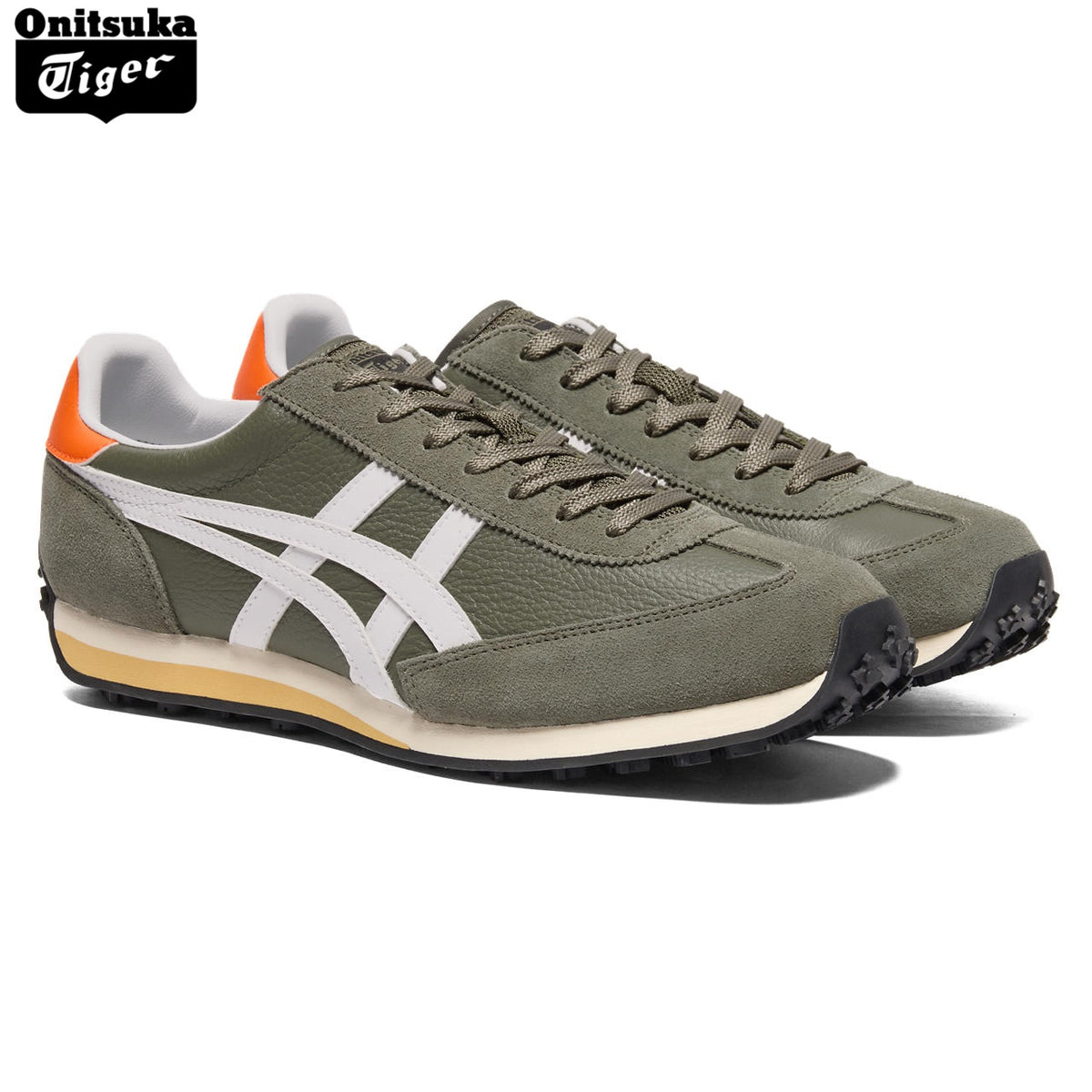 Onitsuka Tiger EDR 78 Olive, White & Orange Sneakers