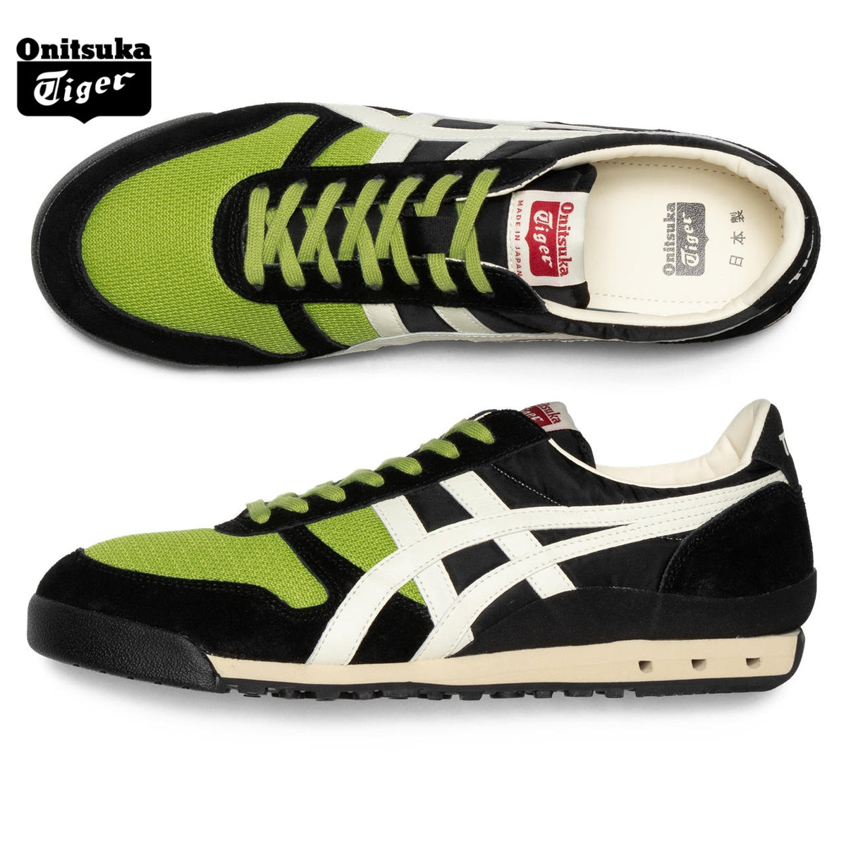 Onitsuka Tiger Ultimate 81 Black & Lime Green Sneakers