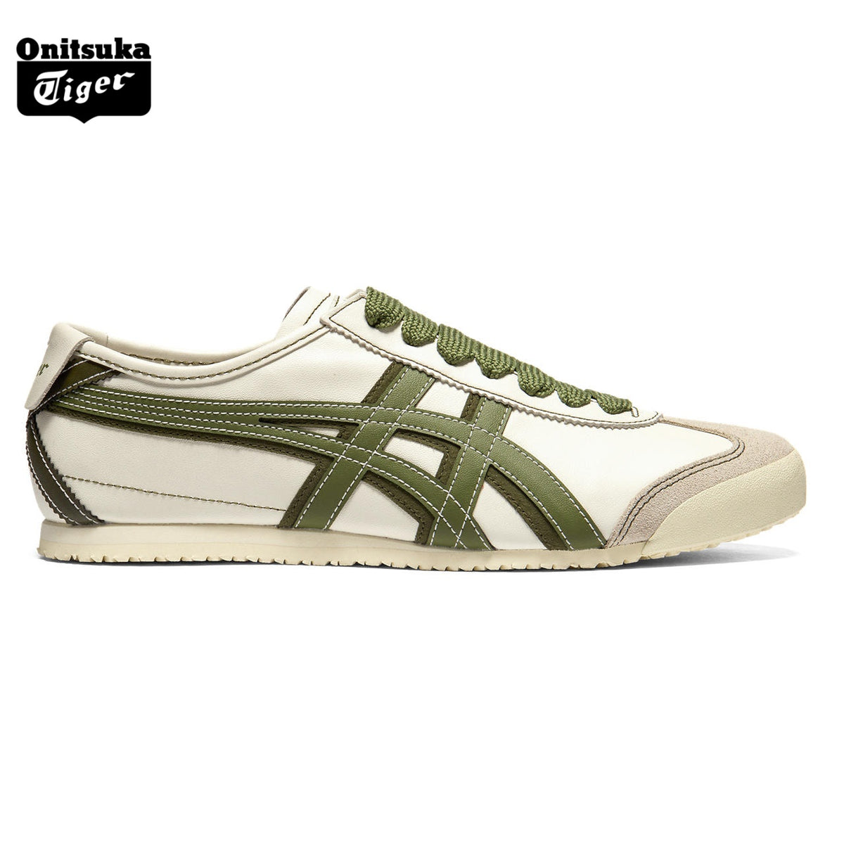 Onitsuka Tiger Mexico 66 Cream & Olive Green Sneakers